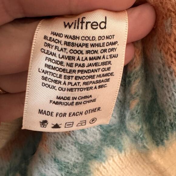 Aritzia Wilfred Mohair Striped Cropped Boxy Pastel Sweater Size Large - Picture 7 of 9